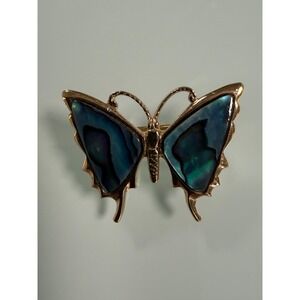 Vintage‎ Gold-plated Paua Shell Butterfly Brooch
